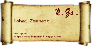 Mohai Zsanett névjegykártya